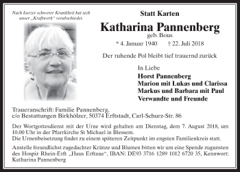Anzeige von Katharina Pannenberg von  Werbepost 