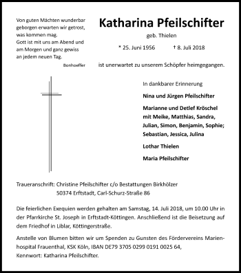 Anzeige von Katharina Pfeilschifter von KL