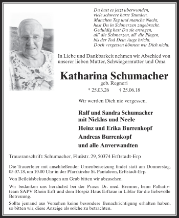 Anzeige von Katharina Schumacher von  Werbepost 