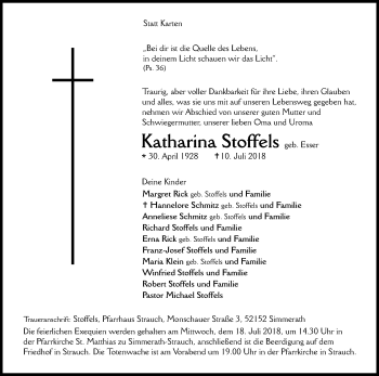 Anzeige von Katharina Stoffels von EN