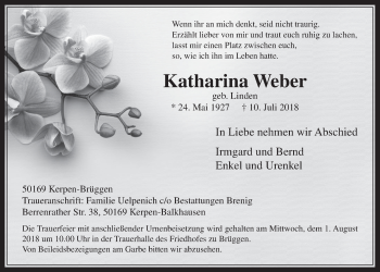 Anzeige von Katharina Weber von  Werbepost 