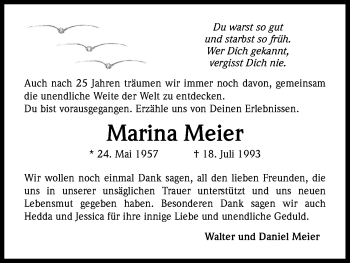 Anzeige von Marina Meier von GS
