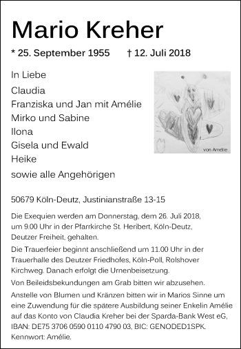 Anzeige von Mario Kreher von GS
