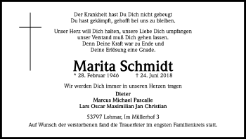 Anzeige von Marita Schmidt von HS