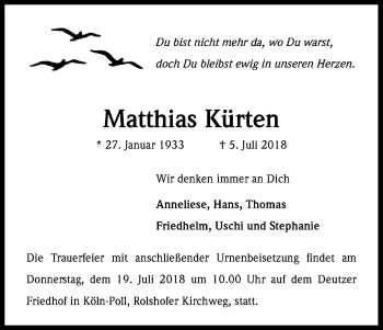 Anzeige von Matthias Kürten von EXKB