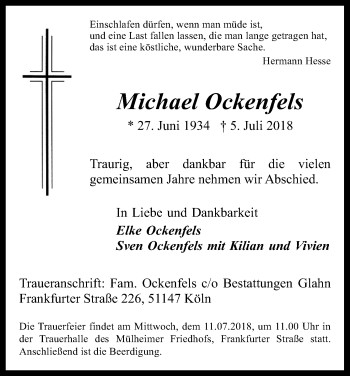 Anzeige von Michael Ockenfels von GS