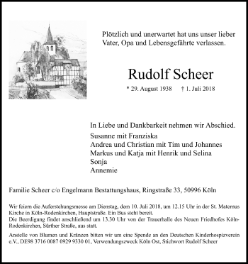 Anzeige von Rudolf Scheer von GS