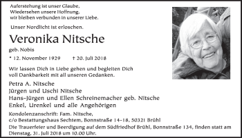Anzeige von Veronika Nitsche von  Schlossbote/Werbekurier 