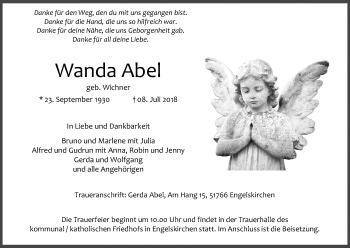 Anzeige von Wanda Abel von OB
