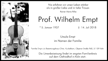 Anzeige von Wilhelm Empt von GS