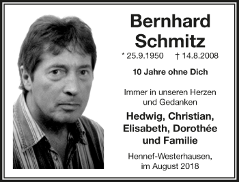 Anzeige von Bernhard Schmitz von  Extra Blatt 