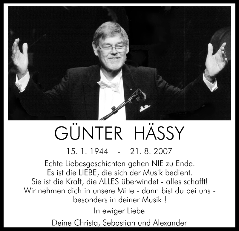  Traueranzeige für Günter Hässy vom 18.07.2023 aus Kölner Stadt-Anzeiger / Kölnische Rundschau / Express