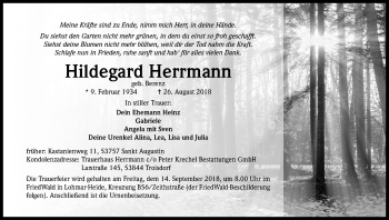 Anzeige von Hildegard Herrmann von Kölner Stadt-Anzeiger / Kölnische Rundschau / Express