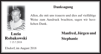 Anzeige von Luzia Robakowski von  Werbepost 