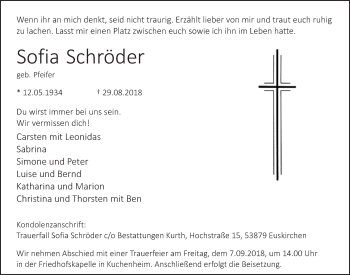 Anzeige von Sofia Schröder von  Blickpunkt Euskirchen 