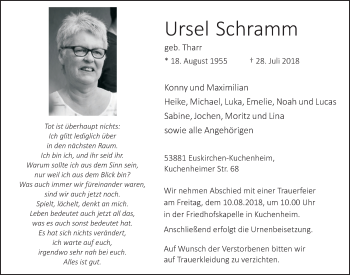 Anzeige von Ursel Schramm von  Blickpunkt Euskirchen 