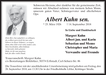 Anzeige von Albert Kuhn von  Werbepost 
