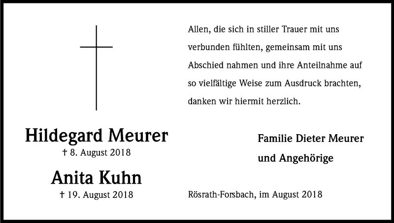  Traueranzeige für Anita Kuhn vom 08.09.2018 aus Kölner Stadt-Anzeiger / Kölnische Rundschau / Express