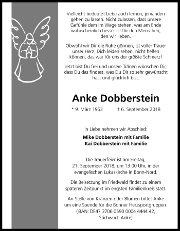 Anzeige von Anke Dobberstein von Kölner Stadt-Anzeiger / Kölnische Rundschau / Express