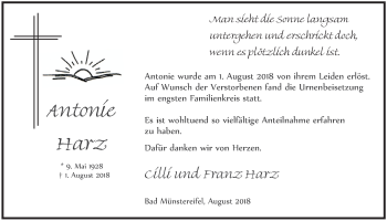 Anzeige von Antonie Harz von  Blickpunkt Euskirchen 
