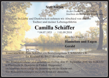 Anzeige von Camilla Schäffer von  Werbepost 