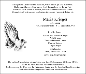 Anzeige von Maria Krieger von  Blickpunkt Euskirchen 