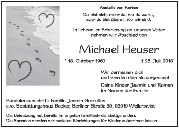 Anzeige von Michael Heuser von  Schlossbote/Werbekurier  Werbepost 