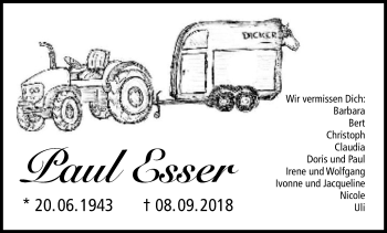 Anzeige von Paul Esser von Kölner Stadt-Anzeiger / Kölnische Rundschau / Express