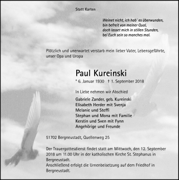 Anzeige von Paul Kureinski von  Anzeigen Echo 