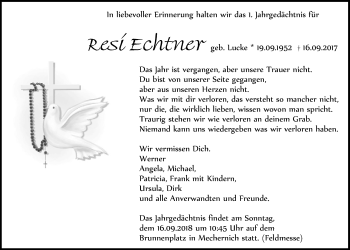 Anzeige von Resi Echtner von  Blickpunkt Euskirchen 