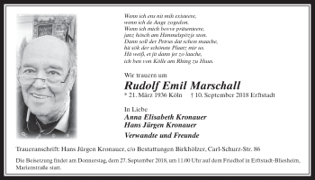 Anzeige von Rudolf Emil Marschall von  Werbepost 