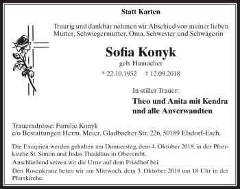 Anzeige von Sofia Konyk von  Werbepost 