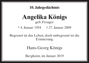 Anzeige von Angelika Königs von  Sonntags-Post 