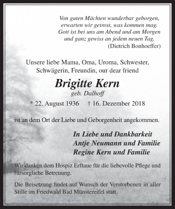 Anzeige von Brigitte Kern von  Werbepost 