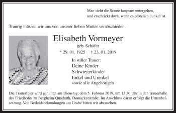 Anzeige von Elisabeth Vormeyer von  Werbepost 