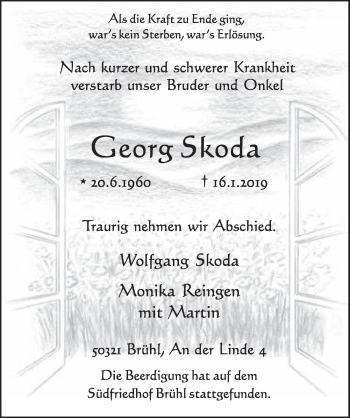 Anzeige von Georg Skoda von  Schlossbote/Werbekurier 