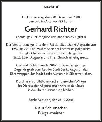 Anzeige von Gerhard Richter von  Extra Blatt 