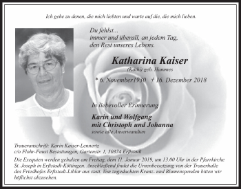 Anzeige von Katharina Kaiser von  Werbepost 