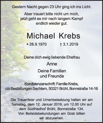 Anzeige von Michael Krebs von  Schlossbote/Werbekurier 