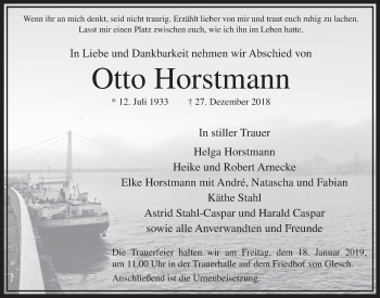 Anzeige von Otto Horstmann von  Sonntags-Post 