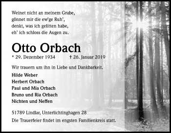 Anzeige von Otto Orbach von Kölner Stadt-Anzeiger / Kölnische Rundschau / Express