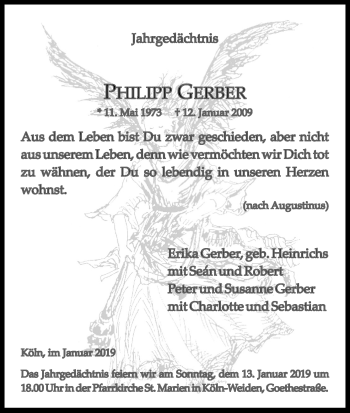 Anzeige von Philipp Gerber von Kölner Stadt-Anzeiger / Kölnische Rundschau / Express