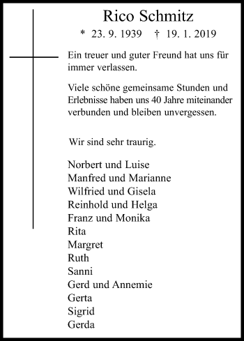 Anzeige von Rico Schmitz von Kölner Stadt-Anzeiger / Kölnische Rundschau / Express
