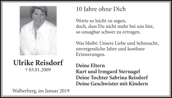 Anzeige von Ulrike Reisdorf von  Schlossbote/Werbekurier 