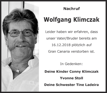 Anzeige von Wolfgang Klimczak von  Blickpunkt Euskirchen 