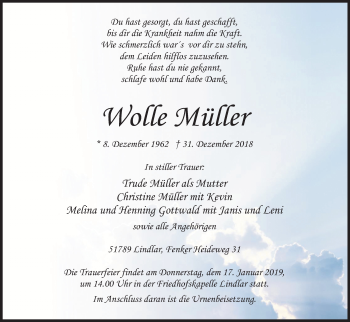 Anzeige von Wolle Müller von Kölner Stadt-Anzeiger / Kölnische Rundschau / Express