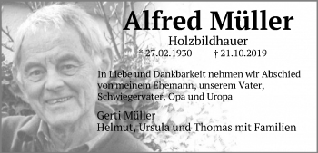 Anzeige von Alfred Müller von Kölner Stadt-Anzeiger / Kölnische Rundschau / Express