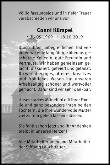 Anzeige von Conni Kümpel von Kölner Stadt-Anzeiger / Kölnische Rundschau / Express