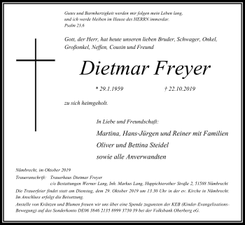 Anzeige von Dietmar Freyer von Kölner Stadt-Anzeiger / Kölnische Rundschau / Express