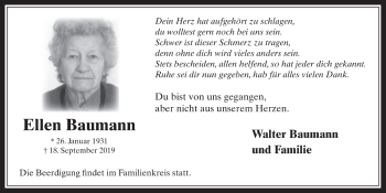 Anzeige von Ellen Baumann von  Werbepost 